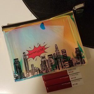 3 New Sealed Maybelline Matte Ink Lipstick Pathfinder Exhilirator Pioner & Bag